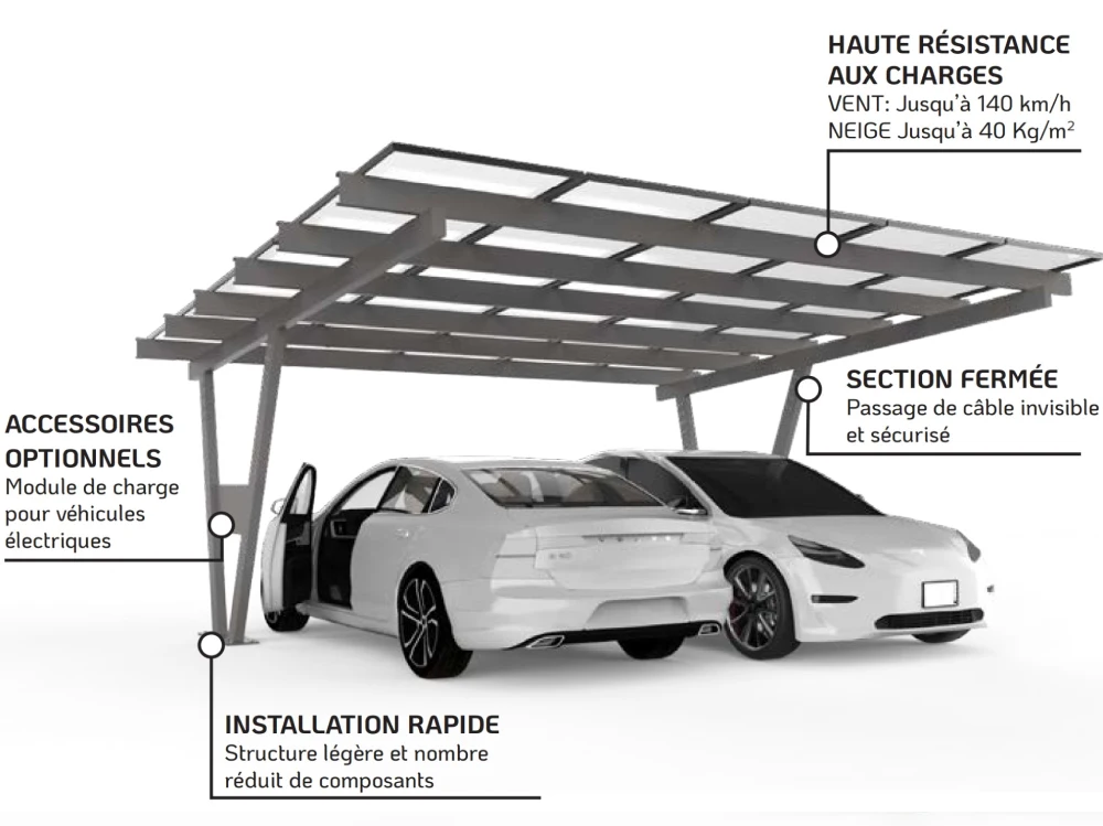 Carport solaire vue 2